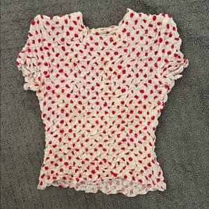 Saks Potts Red White Polka Dot Top 1